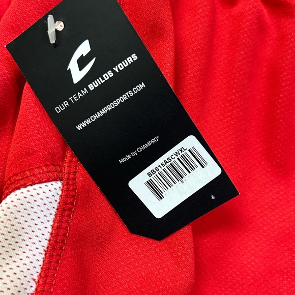 Champ Pro Athletic Shorts Size XL and 2X Red and White - Picture 3 of 6